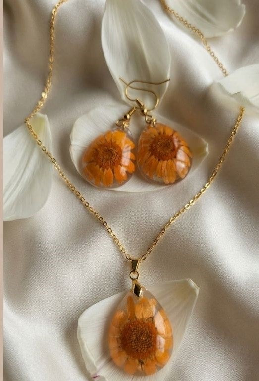 Preserved Real Yellow Flower Set