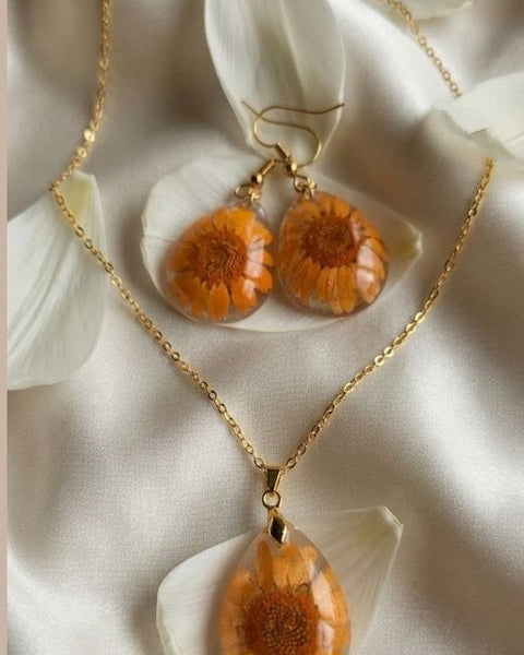 Preserved Real Yellow Flower Set
