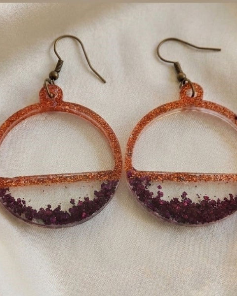 Vintage Sparkle Resin Earrings